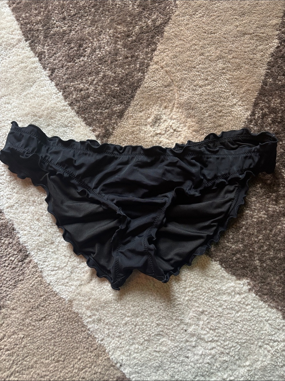 Victoria's Secret Black Ruffle Bikini Bottom